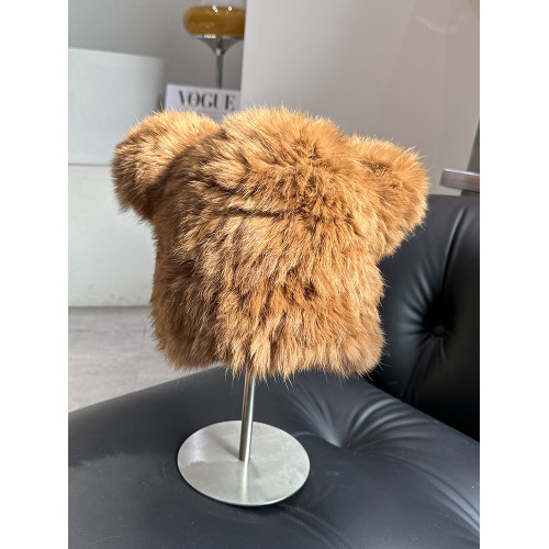 可愛小熊真兔毛帽子秋冬毛線帽加厚防寒包頭帽保暖毛絨皮草毛毛帽 可愛小熊真兔毛帽子秋冬毛線帽加厚防寒包頭帽保暖毛絨皮草毛毛帽