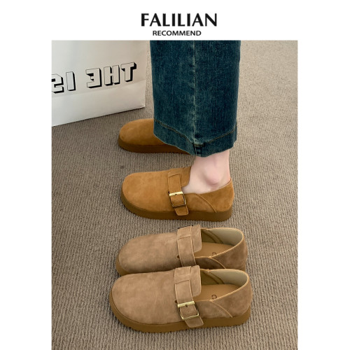 日系勃肯鞋女2025新款秋冬爆款一腳蹬懶人單鞋厚底全包博肯女鞋子 日系勃肯鞋女2025新款秋冬爆款一腳蹬懶人單鞋厚底全包博肯女鞋子