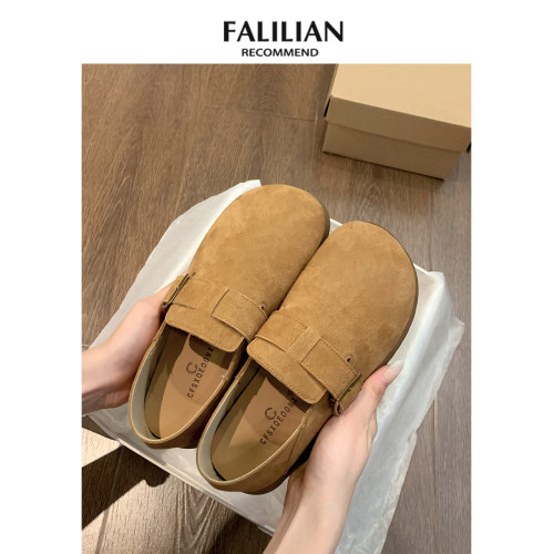 日系勃肯鞋女2025新款秋冬爆款一腳蹬懶人單鞋厚底全包博肯女鞋子 日系勃肯鞋女2025新款秋冬爆款一腳蹬懶人單鞋厚底全包博肯女鞋子