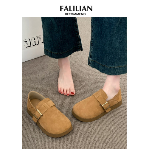 日系勃肯鞋女2025新款秋冬爆款一腳蹬懶人單鞋厚底全包博肯女鞋子 日系勃肯鞋女2025新款秋冬爆款一腳蹬懶人單鞋厚底全包博肯女鞋子