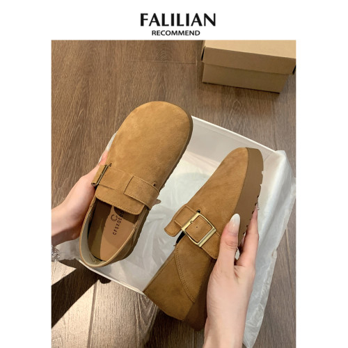 日系勃肯鞋女2025新款秋冬爆款一腳蹬懶人單鞋厚底全包博肯女鞋子 日系勃肯鞋女2025新款秋冬爆款一腳蹬懶人單鞋厚底全包博肯女鞋子