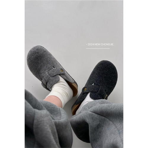 高級感厚底灰色勃肯鞋女外穿大頭醜萌復古百搭懶人一腳蹬半拖鞋女 高級感厚底灰色勃肯鞋女外穿大頭醜萌復古百搭懶人一腳蹬半拖鞋女