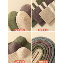 浪莎小腿襪女春秋顯瘦壓力襪防滑過膝襪子女士秋冬季保暖長筒棉襪