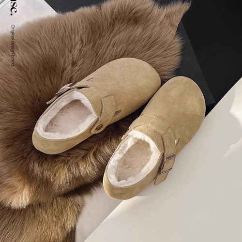 加絨勃肯鞋女2025新款秋冬季毛毛拖鞋厚底一腳蹬博肯包頭半拖棉拖 加絨勃肯鞋女2025新款秋冬季毛毛拖鞋厚底一腳蹬博肯包頭半拖棉拖