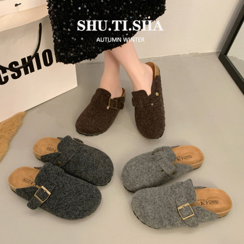 復古勃肯鞋毛毛拖鞋女外穿2025新款秋冬一腳蹬懶人鞋加絨包頭棉拖 復古勃肯鞋毛毛拖鞋女外穿2025新款秋冬一腳蹬懶人鞋加絨包頭棉拖