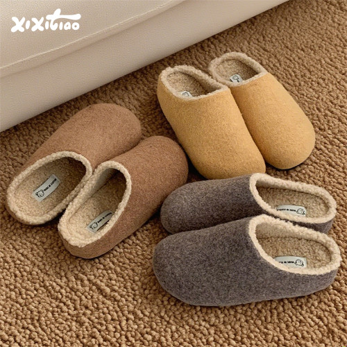 細細條秋冬季可愛防滑勃肯棉拖鞋加絨懶人一腳蹬女鞋保暖土豆鞋 細細條秋冬季可愛防滑勃肯棉拖鞋加絨懶人一腳蹬女鞋保暖土豆鞋