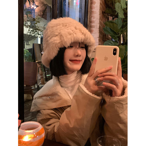 毛絨帽女兔毛漁夫帽2025冬季新款毛毛帽子保暖大頭圍顯臉小毛茸茸 毛絨帽女兔毛漁夫帽2025冬季新款毛毛帽子保暖大頭圍顯臉小毛茸茸