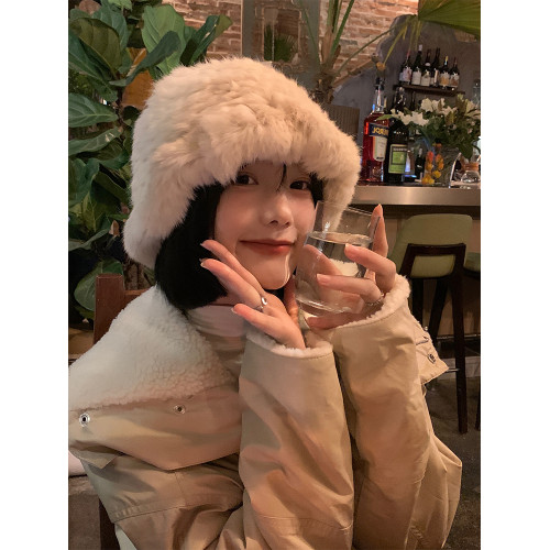 毛絨帽女兔毛漁夫帽2025冬季新款毛毛帽子保暖大頭圍顯臉小毛茸茸 毛絨帽女兔毛漁夫帽2025冬季新款毛毛帽子保暖大頭圍顯臉小毛茸茸