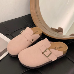 日系勃肯鞋女2025春秋季新款厚底包頭半拖鞋外穿博肯一腳蹬懶人鞋