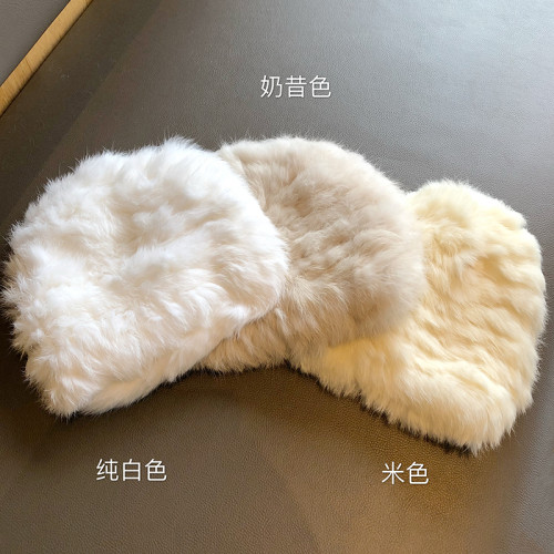 升級版加厚保暖真兔毛皮草毛絨帽子女秋冬季防寒毛毛帽包頭毛線帽 升級版加厚保暖真兔毛皮草毛絨帽子女秋冬季防寒毛毛帽包頭毛線帽