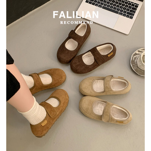 加絨全包勃肯鞋女2025新款秋冬單鞋一腳蹬加絨棉鞋毛毛瑪麗珍鞋子 加絨全包勃肯鞋女2025新款秋冬單鞋一腳蹬加絨棉鞋毛毛瑪麗珍鞋子