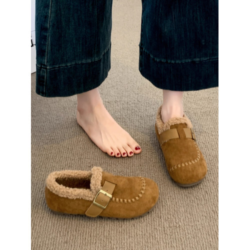 爆款復古休閒勃肯鞋女2025秋冬季新款內增高加絨豆豆鞋毛毛棉鞋子 爆款復古休閒勃肯鞋女2025秋冬季新款內增高加絨豆豆鞋毛毛棉鞋子