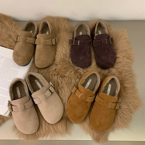 加絨勃肯鞋女2025年新款冬季平底博肯鞋懶人包頭半拖外穿毛毛拖鞋 加絨勃肯鞋女2025年新款冬季平底博肯鞋懶人包頭半拖外穿毛毛拖鞋