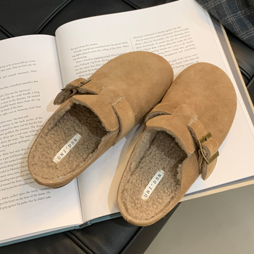 加絨勃肯鞋女2025年新款冬季平底博肯鞋懶人包頭半拖外穿毛毛拖鞋 加絨勃肯鞋女2025年新款冬季平底博肯鞋懶人包頭半拖外穿毛毛拖鞋