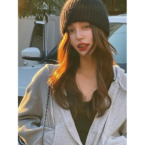 兔毛帽子女冬毛線帽保暖秋款羊毛針織帽大頭圍美式冷帽護耳顯臉小 兔毛帽子女冬毛線帽保暖秋款羊毛針織帽大頭圍美式冷帽護耳顯臉小