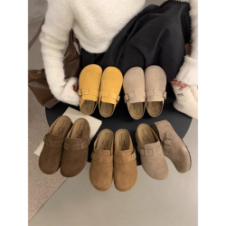 小個子厚底增高7CM舒適勃肯鞋女外穿2025新款時尚醜萌一腳蹬半拖