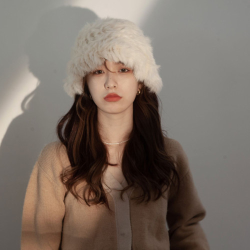 茉嬌婷兔毛帽子女秋冬款加厚保暖防寒毛線帽顯臉小皮草毛絨漁夫帽 茉嬌婷兔毛帽子女秋冬款加厚保暖防寒毛線帽顯臉小皮草毛絨漁夫帽