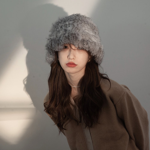 茉嬌婷兔毛帽子女秋冬款加厚保暖防寒毛線帽顯臉小皮草毛絨漁夫帽 茉嬌婷兔毛帽子女秋冬款加厚保暖防寒毛線帽顯臉小皮草毛絨漁夫帽
