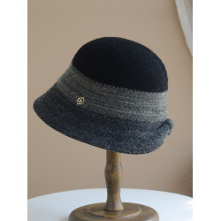 2025年秋冬新款羊毛帽子女士時尚百搭保暖盆帽日系復古針織漁夫帽