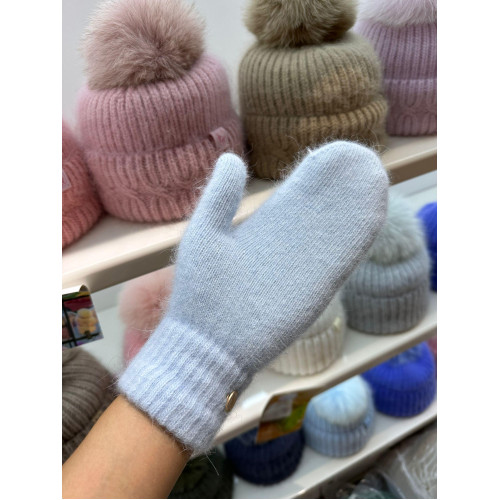 MJUK兔毛帽子手套套裝女花兒與少年迪麗熱巴冰島狐狸毛球帽子 MJUK兔毛帽子手套套裝女花兒與少年迪麗熱巴冰島狐狸毛球帽子