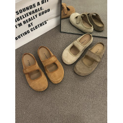 厚底勃肯鞋包頭半拖鞋女外穿2025春夏新款平底博肯半托瑪麗珍單鞋