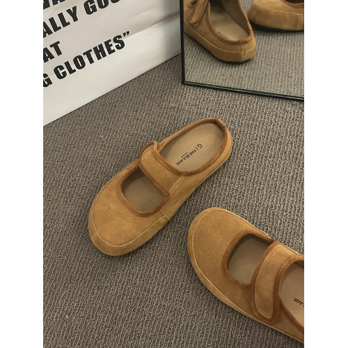 厚底勃肯鞋包頭半拖鞋女外穿2025春夏新款平底博肯半托瑪麗珍單鞋 厚底勃肯鞋包頭半拖鞋女外穿2025春夏新款平底博肯半托瑪麗珍單鞋