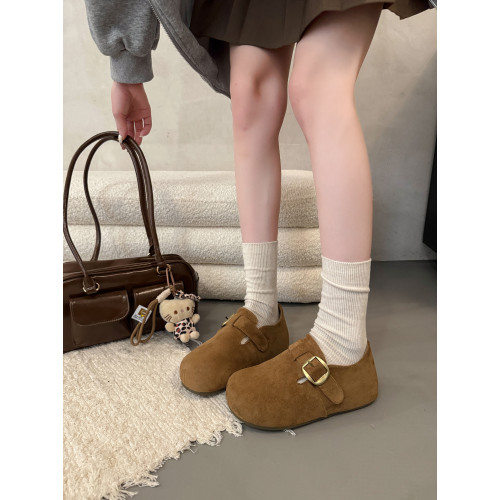 厚底內增高全包勃肯鞋女鞋2025新款秋冬一腳蹬加絨單鞋豆豆二棉鞋 厚底內增高全包勃肯鞋女鞋2025新款秋冬一腳蹬加絨單鞋豆豆二棉鞋