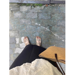 三喜同款真皮厚底增高釣魚勃肯鞋半拖鞋博肯懶人涼鞋涼拖女夏外穿