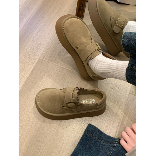 松糕厚底勃肯鞋一腳蹬女鞋子2025新款秋冬季復古樂福鞋博肯豆豆鞋 松糕厚底勃肯鞋一腳蹬女鞋子2025新款秋冬季復古樂福鞋博肯豆豆鞋