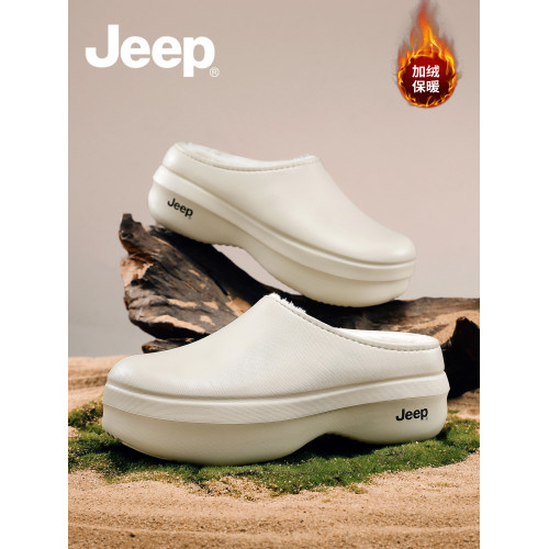 JEEP加絨廚師鞋女冬外穿棉拖2025新款棉鞋冬季加棉厚底洞洞棉拖鞋 JEEP加絨廚師鞋女冬外穿棉拖2025新款棉鞋冬季加棉厚底洞洞棉拖鞋