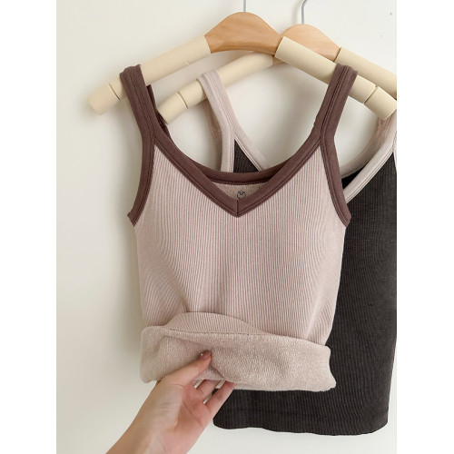 德絨加絨保暖背心女款2025新款女士美背內衣冬季打底自帶胸墊吊帶 德絨加絨保暖背心女款2025新款女士美背內衣冬季打底自帶胸墊吊帶