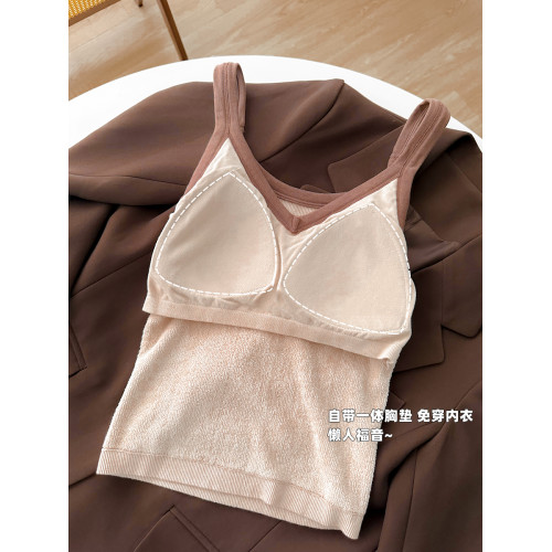德絨加絨保暖背心女款2025新款女士美背內衣冬季打底自帶胸墊吊帶 德絨加絨保暖背心女款2025新款女士美背內衣冬季打底自帶胸墊吊帶