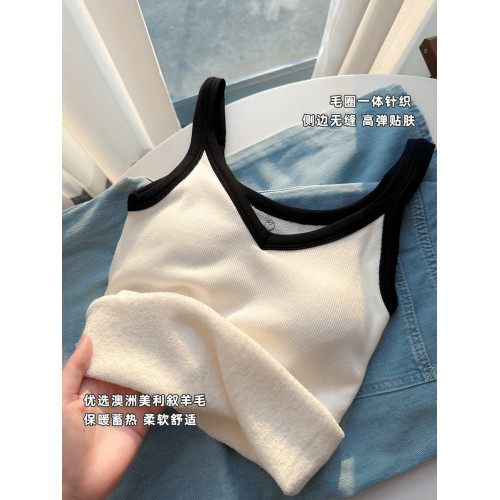 德絨加絨保暖背心女款2025新款女士美背內衣冬季打底自帶胸墊吊帶 德絨加絨保暖背心女款2025新款女士美背內衣冬季打底自帶胸墊吊帶