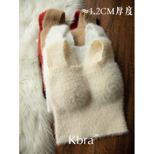 Kbra菟羔絨保暖背心2025年秋冬季帶胸墊加絨內搭外穿內衣女毛絨絨 Kbra菟羔絨保暖背心2025年秋冬季帶胸墊加絨內搭外穿內衣女毛絨絨