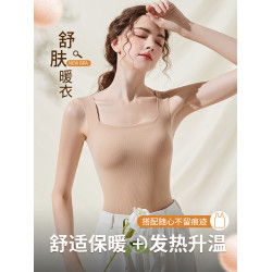 保暖背心文胸一體式秋冬季2023新款加絨帶胸墊無痕內搭女士款內衣
