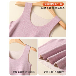 羊絨保暖背心女款2025秋冬加絨加厚德絨髮熱貼身內搭無痕打底內衣