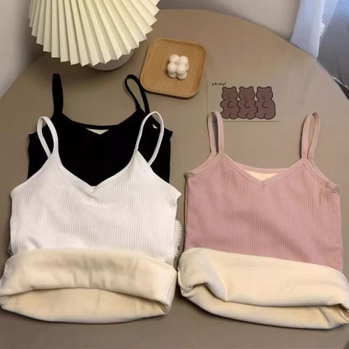 保暖背心女加絨加厚秋冬季內搭小吊帶白色緊身貼身學生打底內衣潮 保暖背心女加絨加厚秋冬季內搭小吊帶白色緊身貼身學生打底內衣潮