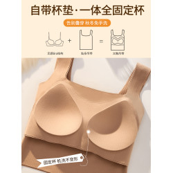 無痕保暖背心女款秋冬女士內衣一體帶胸墊2023新款髮熱打底衫內搭