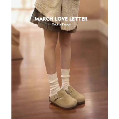 厚底勃肯鞋女外穿2025春秋新款軟木釣魚博肯懶人一腳蹬包頭半拖鞋 厚底勃肯鞋女外穿2025春秋新款軟木釣魚博肯懶人一腳蹬包頭半拖鞋