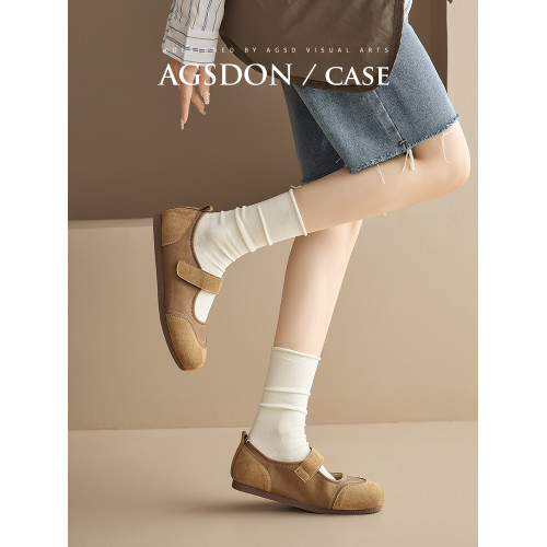 奧古獅登勃肯鞋女2025新款夏季軟底淺口瑪麗珍鞋法式全包單鞋孕婦