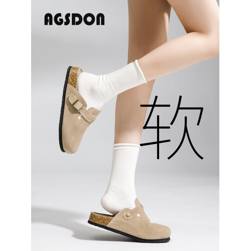 奧古獅登加絨真皮勃肯鞋女2025秋季新款鞋子厚底拖鞋軟底博肯半拖 奧古獅登加絨真皮勃肯鞋女2025秋季新款鞋子厚底拖鞋軟底博肯半拖