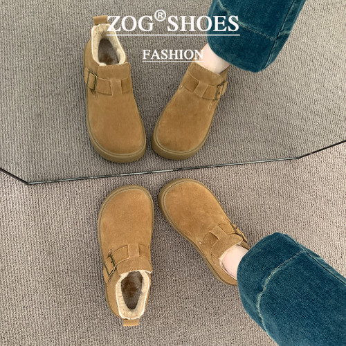 厚底加絨勃肯鞋女保暖雪地靴2025新款冬季一腳蹬樂福鞋低幫棉鞋子 厚底加絨勃肯鞋女保暖雪地靴2025新款冬季一腳蹬樂福鞋低幫棉鞋子