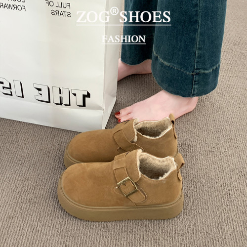 厚底加絨勃肯鞋女保暖雪地靴2025新款冬季一腳蹬樂福鞋低幫棉鞋子 厚底加絨勃肯鞋女保暖雪地靴2025新款冬季一腳蹬樂福鞋低幫棉鞋子