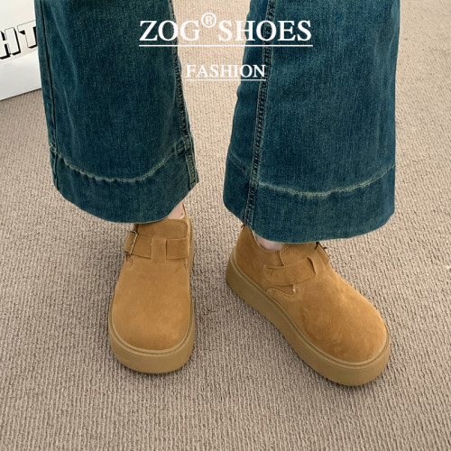 厚底加絨勃肯鞋女保暖雪地靴2025新款冬季一腳蹬樂福鞋低幫棉鞋子 厚底加絨勃肯鞋女保暖雪地靴2025新款冬季一腳蹬樂福鞋低幫棉鞋子