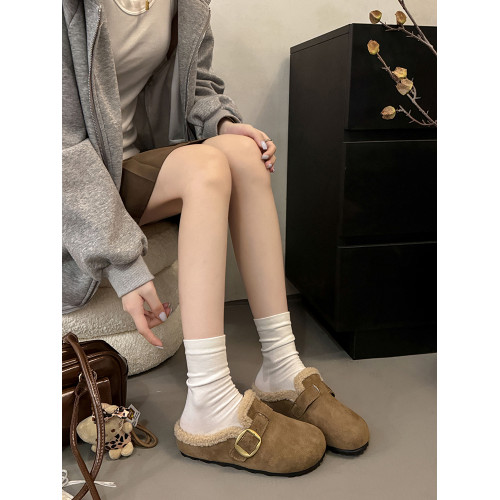 加絨勃肯鞋毛毛鞋女外穿2025新款秋冬季一腳蹬包頭半拖鞋博肯棉鞋 加絨勃肯鞋毛毛鞋女外穿2025新款秋冬季一腳蹬包頭半拖鞋博肯棉鞋