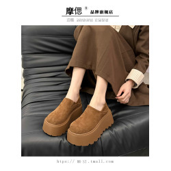 厚底增高勃肯鞋女鞋2025新款春秋冬雪地靴樂福鞋加絨保暖博肯單鞋