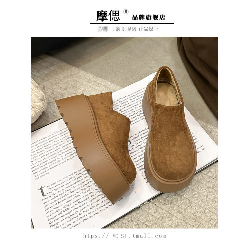 厚底增高勃肯鞋女鞋2025新款春秋冬雪地靴樂福鞋加絨保暖博肯單鞋 厚底增高勃肯鞋女鞋2025新款春秋冬雪地靴樂福鞋加絨保暖博肯單鞋