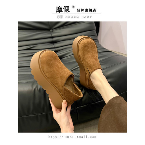 厚底增高勃肯鞋女鞋2025新款春秋冬雪地靴樂福鞋加絨保暖博肯單鞋 厚底增高勃肯鞋女鞋2025新款春秋冬雪地靴樂福鞋加絨保暖博肯單鞋