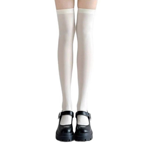 過膝絲襪日系壓力襪子洛麗塔白色半截大腿高長筒防下滑JK小腿襪女