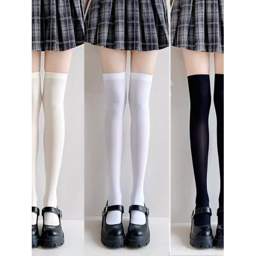 過膝絲襪日系壓力襪子洛麗塔白色半截大腿高長筒防下滑JK小腿襪女
